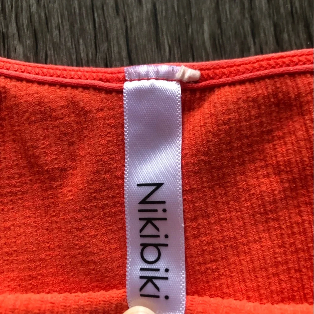 Nikibiki Orange Ribbed One Shoulder Crop Top Camisole